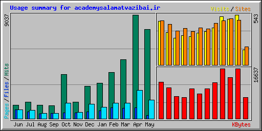 Usage summary for academysalamatvazibai.ir